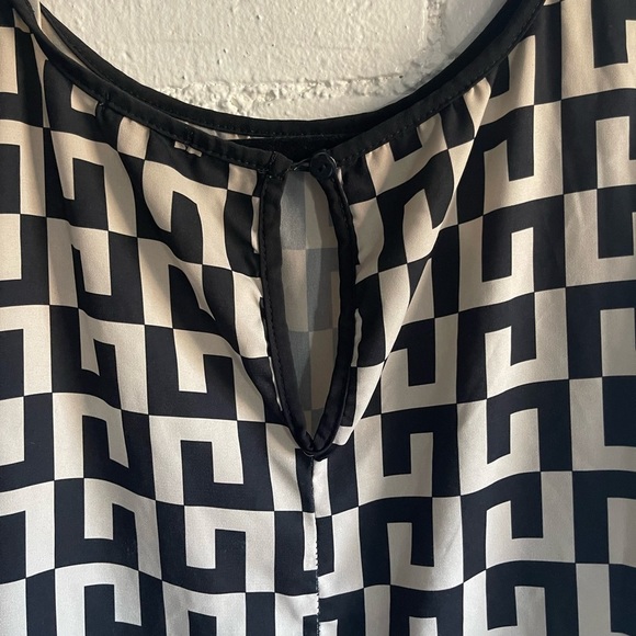 Boohoo monochrome black and white woven shift dress sz 14 - Picture 6 of 10